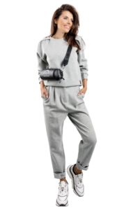 Spodnie Luźne Karl Lagerfeld Logo Grey Melange