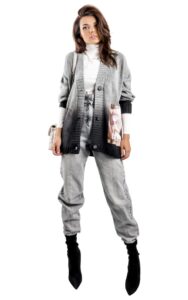 Kardigan Maxi Ice Play Logo Grey Ombre