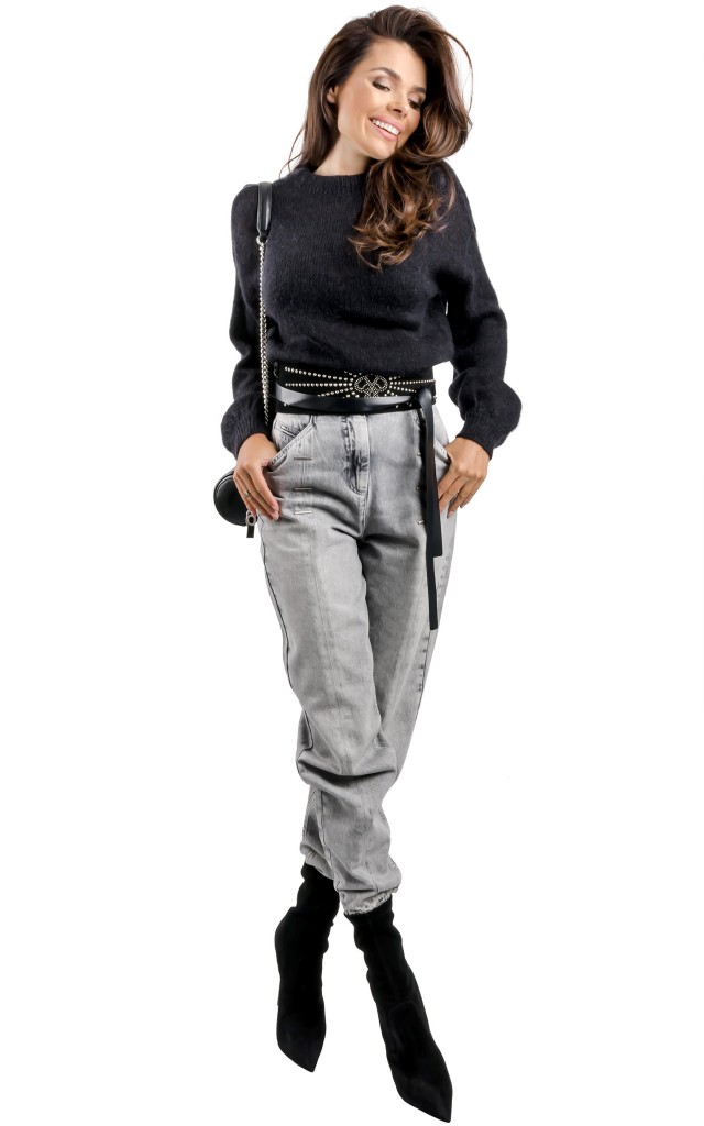 Jeansy Luźne Patrizia Pepe Indus Gray Wash