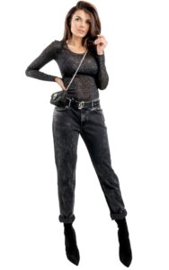 Body Dzianinowe Liu Jo Logo Antracite Nero
