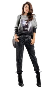 Sweter Luźny Ice Play Logo Grey Ombre