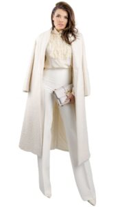 Płaszcz Maxi Boucle Patrizia Pepe Logo Ivory