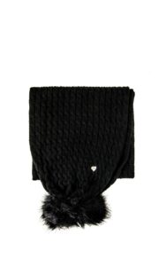 Szal Z Pomponami Guess Logo Black