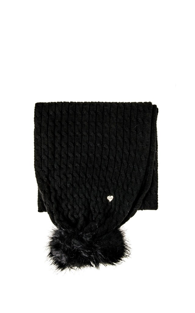 Szal Z Pomponami Guess Logo Black