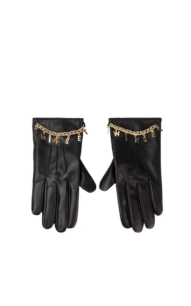 Rękawiczki Skórzane Twin Set Nero