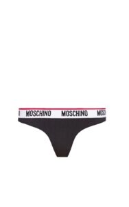 Stringi 2Pak Moschino Underwear Logo Black