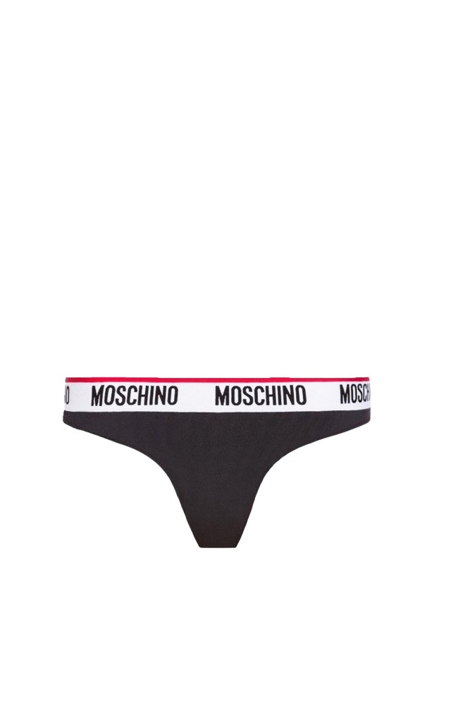 Stringi 2Pak Moschino Underwear Logo Black