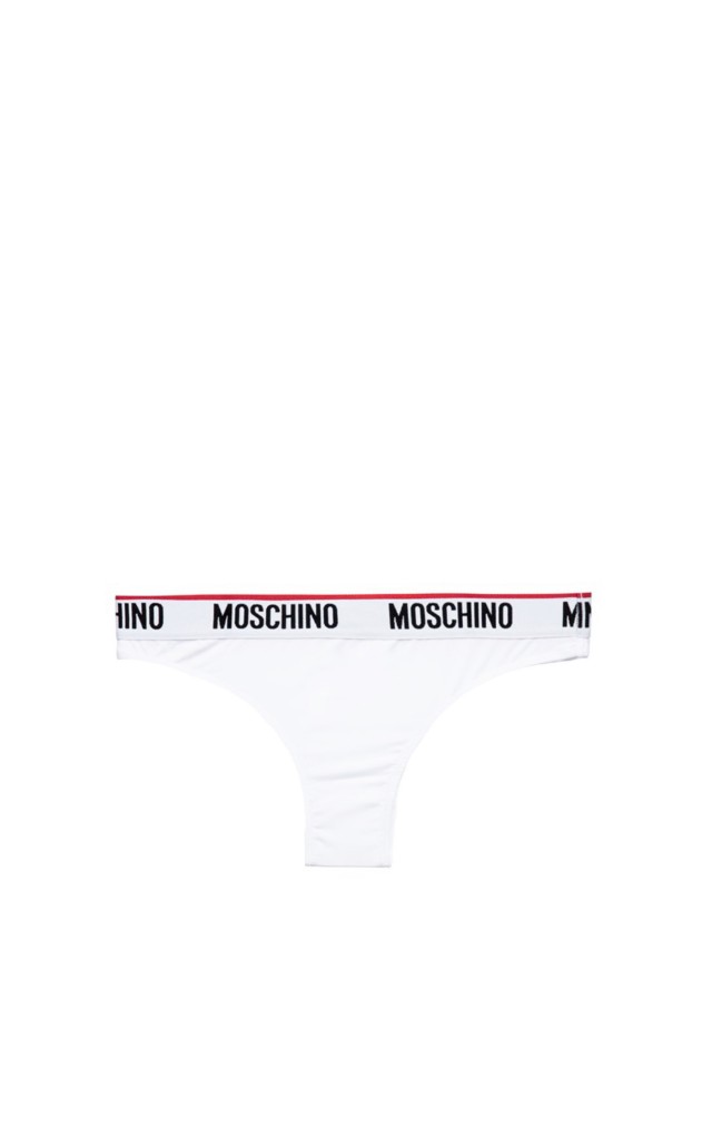 Stringi 2Pak Moschino Underwear Logo White