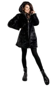 Kurtka Futro Dwustronna EA7 Logo Black