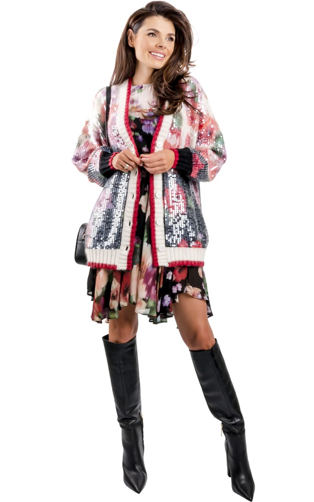 Kardigan Cekinowy Twin Set Chine Flower