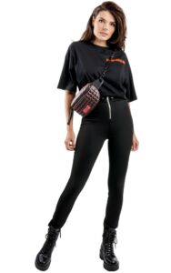 T-shirt Oversize Guess Logo Black Orange