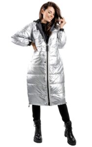 Płaszcz Puchowy Dwustronny Guess Silver Black