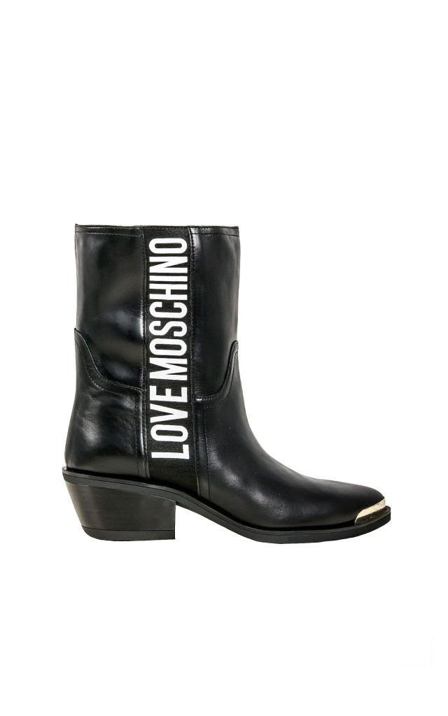 Botki Kowbojki Love Moschino Logo Nero