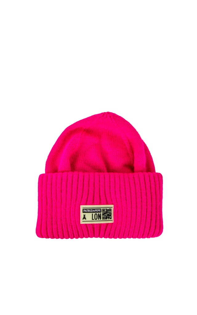 Czapka Patrizia Pepe Logo Fuxia Fluo