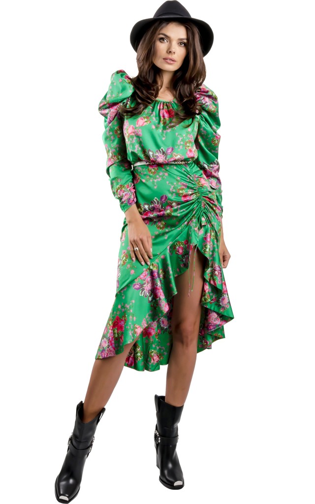 Sukienka For Love & Lemons Midi Kelly Green