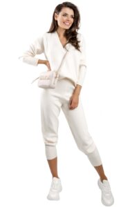 Sweter Twin Set Prosty Logo Avorio