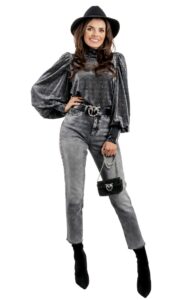Bluzka Silvian Heach Elegancka Silver Black