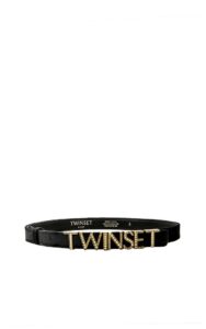 Pasek Twin Set Literki Logo Nero