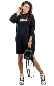 Sukienka MSGM Dresowa Logo Black