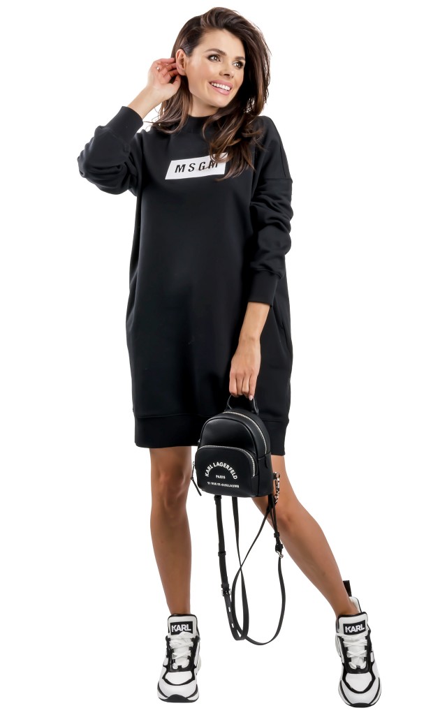 Sukienka MSGM Dresowa Logo Black