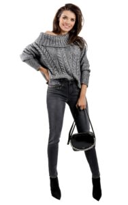 Sweter Twin Set Luźny Silver