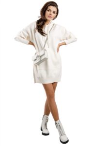 Bluza Twin Set U&B Maxi Dzianinowa Avorio
