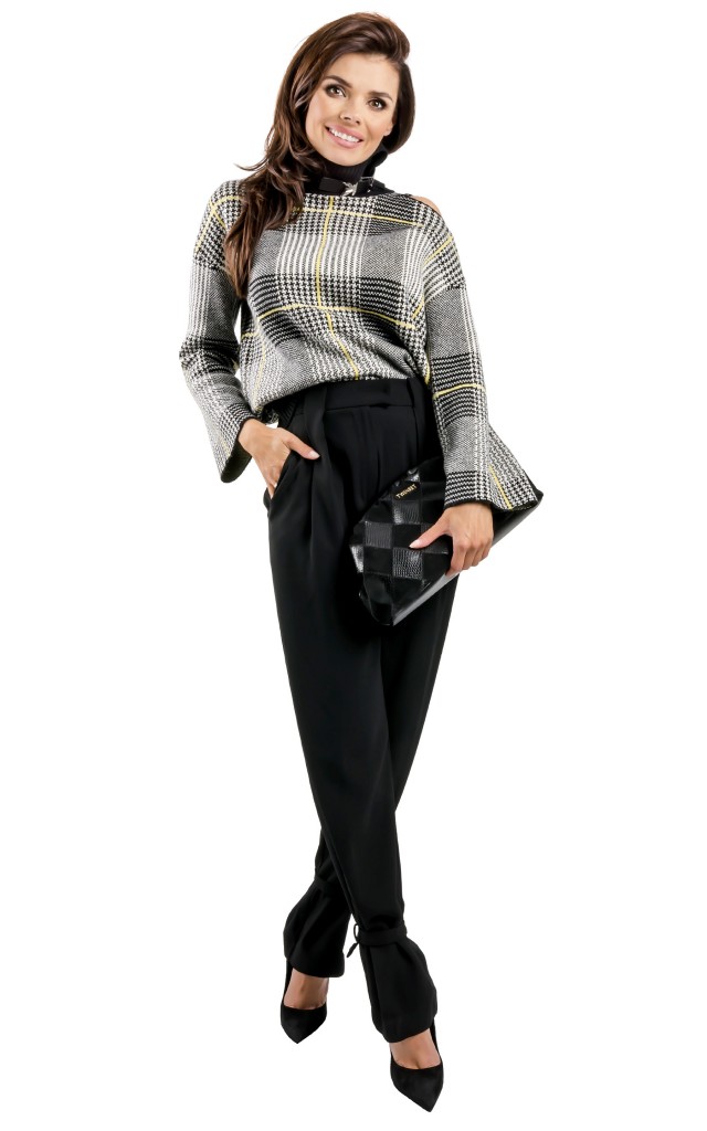 Sweter Patrizia Pepe Golf Black White Check