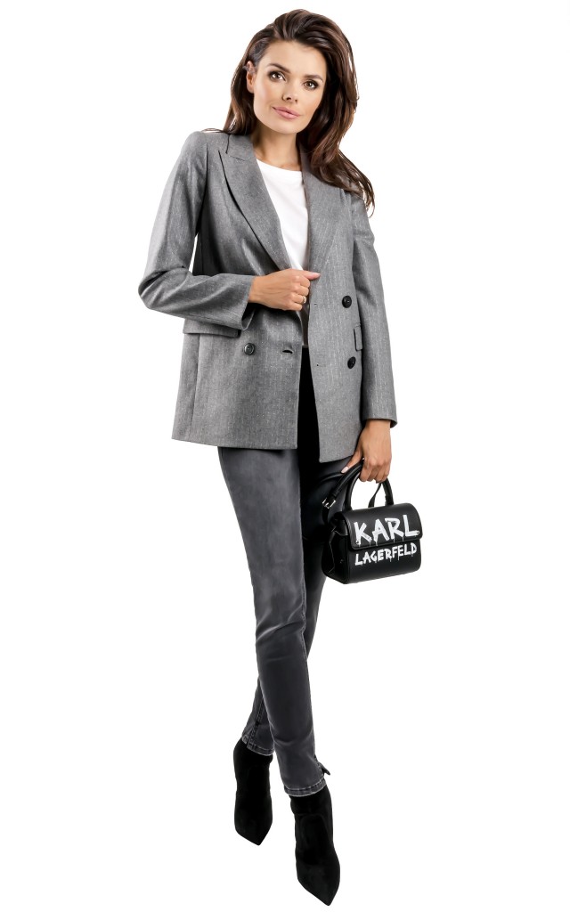 Marynarka Twin Set W Prążki Gessato Grigio