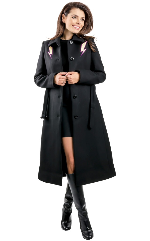 Płaszcz Love Moschino Maxi Logo Black