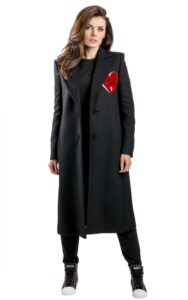 Płaszcz Love Moschino Maxi Logo Nero