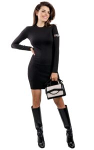 Sukienka Love Moschino Dzianinowa Black