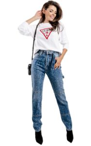 Bluza Guess Luźna Logo White