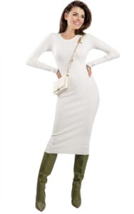 Sukienka Patrizia Pepe Dopasowana Ivory
