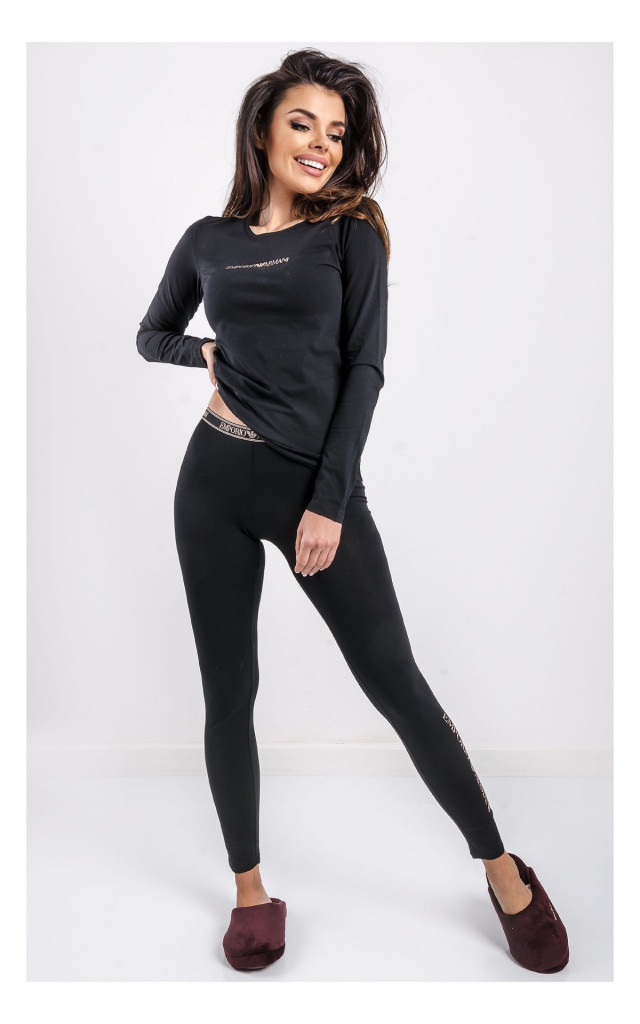 Legginsy Emporio Armani Logo Czarne