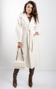 Płaszcz Elisabetta Franchi Luźny Maxi Ivory