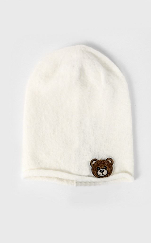 Czapka Moschino Bear Kremowa