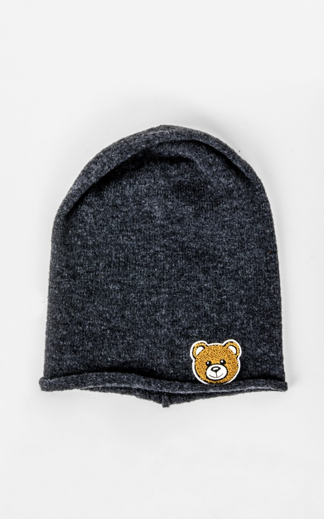 Czapka Moschino Bear Ciemnoszara