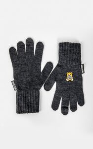 Rękawiczki Moschino Dzianinowe Ciemnoszare