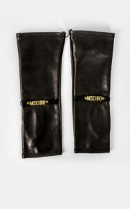 Rękawki Moschino Skórzane Czarne
