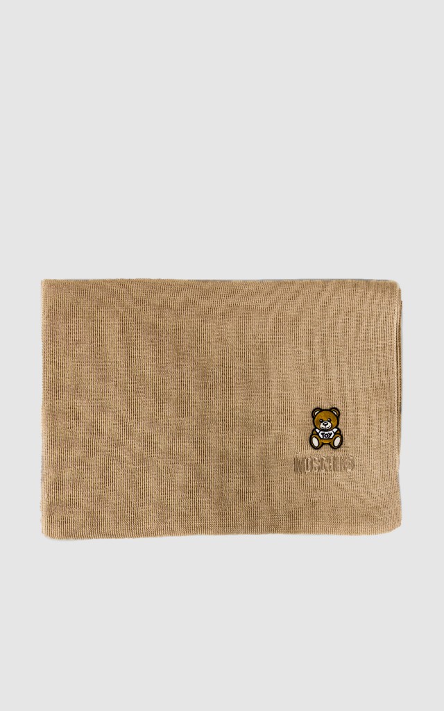 Szal Moschino Toy Bear Beżowy