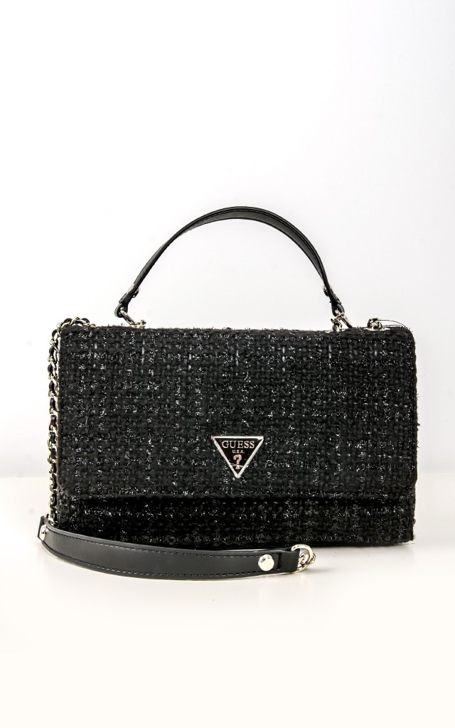 Torebka Guess Crossbody Tweedowa Czarna
