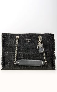 Torebka Guess Shopper Tweedowa Czarna