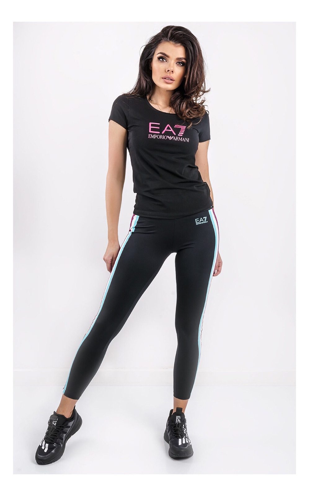 T-shirt EA7 Logowany Czarny
