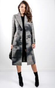 Płaszcz Guess Prosty Czarno-Biały