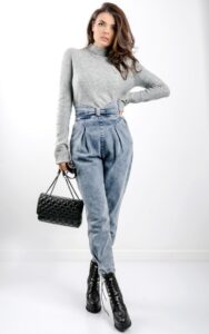 Sweter Patrizia Pepe Prosty Z Cekinami Szary