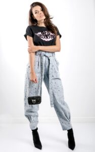 Jeansy Red Valentino Luźne Z Wysokim Stanem Jasnoniebieskie