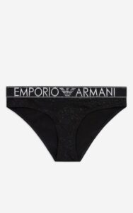 Majtki Emporio Armani Klasyczne Czarne Brokatowe