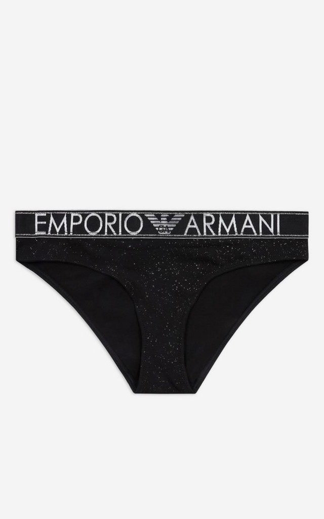 Majtki Emporio Armani Klasyczne Czarne Brokatowe
