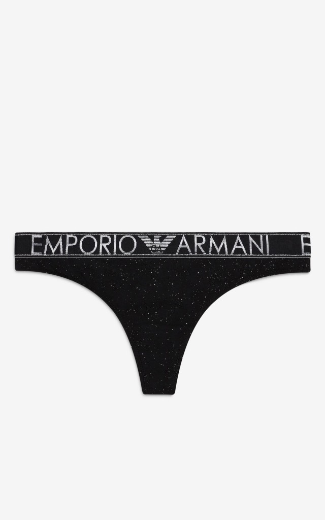 Stringi Emporio Armani Czarno Brokatowe
