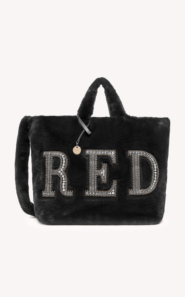 Torebka Red Valentino Crossbody Futrzana Czarna